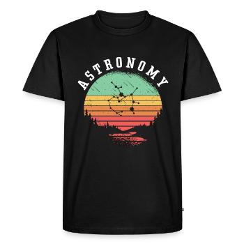 Astronomy Lovers Retro Space Stars Universe Planet - Men's Premium Organic T-Shirt - black - Front - Nico (187cm)
