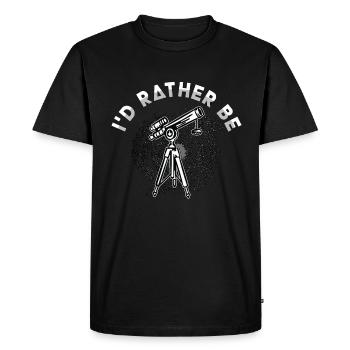 Astronomy Lover I'd Rather Be Space Stars Universe - Men's Premium Organic T-Shirt - black - Front - Nico (187cm)