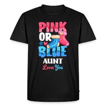 Le sexe rose ou bleu révèle la tante de la fête de bébé - T-shirt Premium bio Homme - noir - Devant - Nico (187cm)