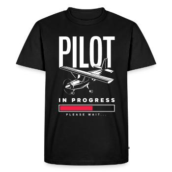 Pilot Training Funny Pilot Gift - Men's Premium Organic T-Shirt - black - Front - Nico (187cm)