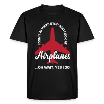 Pilote d’avion d’aviation Drôle de cadeau de pilote - T-shirt Premium bio Homme - noir - Devant - Nico (187cm)