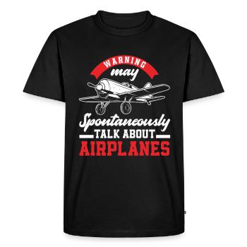 Airplane Aviation Pilot Funny Pilot Gift - Men's Premium Organic T-Shirt - black - Front - Nico (187cm)