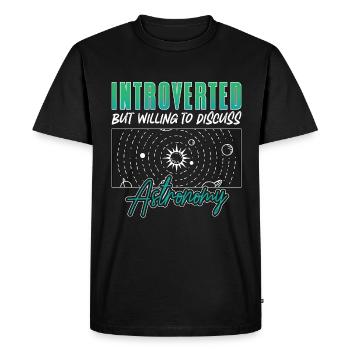 Astronomie Introvertie mais volontaire Space Moon Stars - T-shirt Premium bio Homme - noir - Devant - Nico (187cm)