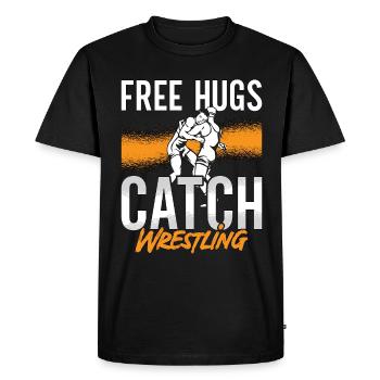 Catch Wrestling Free Hugs Lutteur Combat Grappling - T-shirt Premium bio Homme - noir - Devant - Nico (187cm)