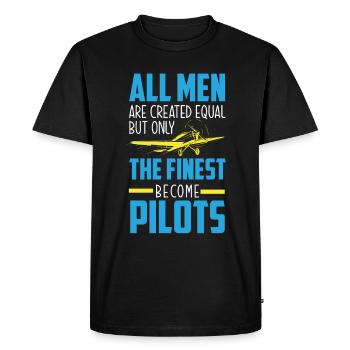 Airplane Aviation Pilot Funny Pilot Gift - Men's Premium Organic T-Shirt - black - Front - Nico (187cm)