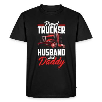 Truck Driver Trucker Truck Driver Driver - Men's Premium Organic T-Shirt - black - Front - Nico (187cm)