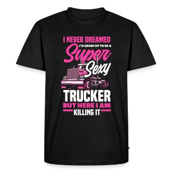 Truck Driver Trucker Truck Driver Driver - Men's Premium Organic T-Shirt - black - Front - Nico (187cm)
