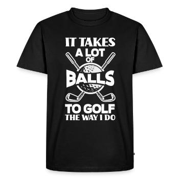 Fun Golf Golf Golfer Gift - Men's Premium Organic T-Shirt - black - Front - Nico (187cm)