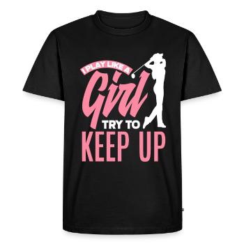 Fun Golf Golf Golfer Gift - Men's Premium Organic T-Shirt - black - Front - Nico (187cm)