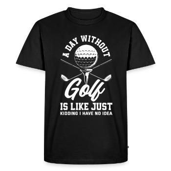 Fun Golf Golf Golfer Gift - Men's Premium Organic T-Shirt - black - Front - Nico (187cm)