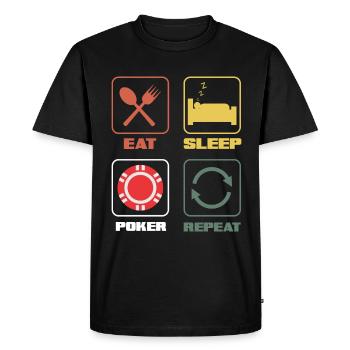 Joueur de poker Joueur de poker Cadeau de poker - T-shirt Premium bio Homme - noir - Devant - Nico (187cm)