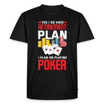 Joueur de poker Joueur de poker Cadeau de poker Pension - T-shirt Premium bio Homme - noir - Devant - Nico (187cm)