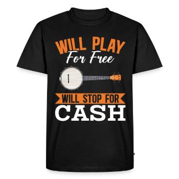 Bad Banjo Player Humor Folk Country Music - Men's Premium Organic T-Shirt - black - Front - Nico (187cm)