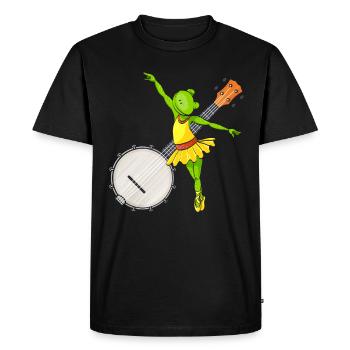 Ballet Dancing Frog Banjo Bluegrass Music - Men's Premium Organic T-Shirt - black - Front - Nico (187cm)