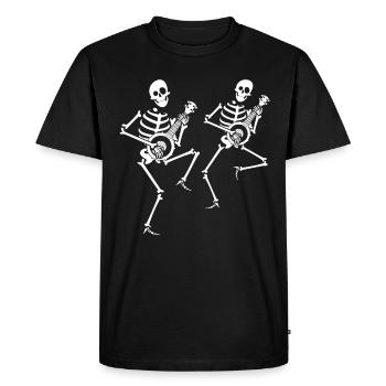 Skeletons play banjo bluegrass folk music - Men's Premium Organic T-Shirt - black - Front - Nico (187cm)