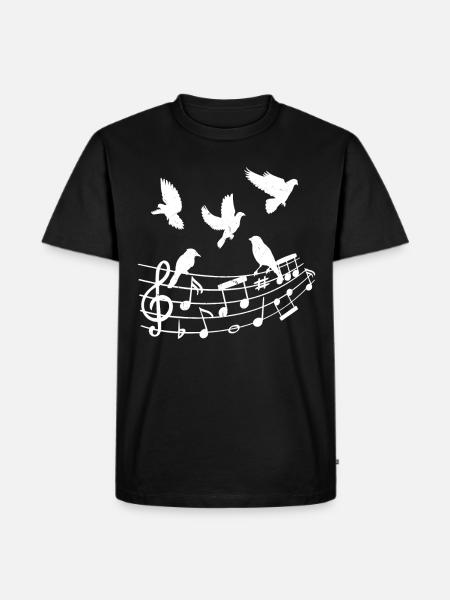 Birds Musical Notes Nature Lovers - Men's Premium Organic T-Shirt - black