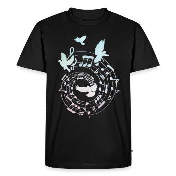Birds Musical Notes Women Girls Bird Lovers - Men's Premium Organic T-Shirt - black - Front - Nico (187cm)