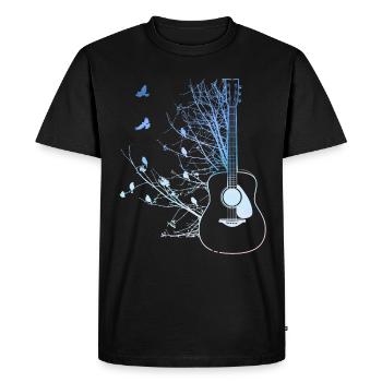 Birds Acoustic Guitar Nature Music Lovers - Men's Premium Organic T-Shirt - black - Front - Nico (187cm)