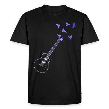 Colorful Acoustic Guitar Birds Music Lovers - Men's Premium Organic T-Shirt - black - Front - Nico (187cm)