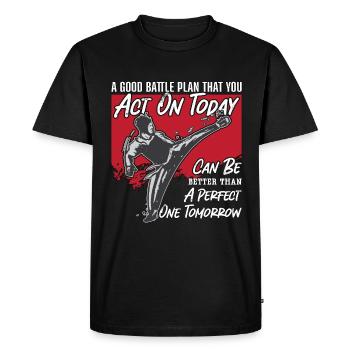 TaekwondoA Good Battle Fighter Fight Sport Karate - Men's Premium Organic T-Shirt - black - Front - Nico (187cm)