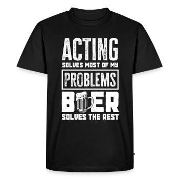 Drôle Acteur Actrice Cadeau - T-shirt Premium bio Homme - noir - Devant - Nico (187cm)