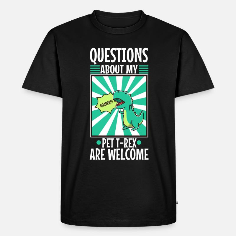 Ask me about my trex - Männer Premium Bio T-Shirt - Schwarz