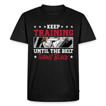 Taekwondo Continuez à vous entraîner jusqu’à ce que le fighter fight sport - T-shirt Premium bio Homme - noir - Devant - Nico (187cm)