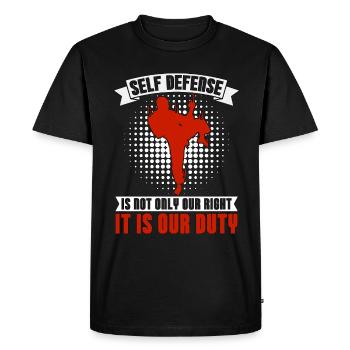 Taekwondo Self Defense Fighter Fight Sport Karaté - T-shirt Premium bio Homme - noir - Devant - Nico (187cm)