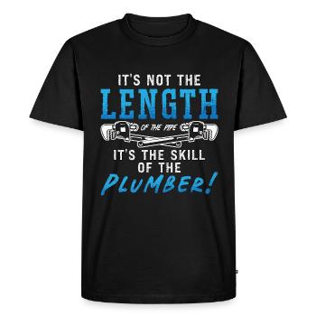 Plumber It's Not The Lenght Of The Pipe Plumbing - Men's Premium Organic T-Shirt - black - Front - Nico (187cm)