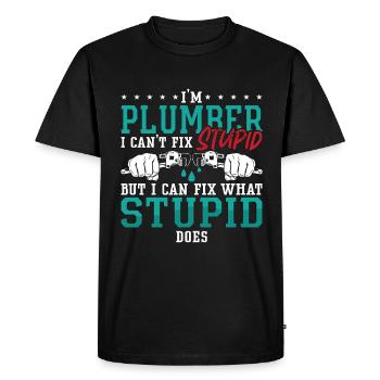Plombier Je ne peux pas réparer stupide plomberie Plombiers - T-shirt Premium bio Homme - noir - Devant - Nico (187cm)