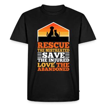 Sauvez les personnes maltraitées - T-shirt Premium bio Homme - noir - Devant - Nico (187cm)