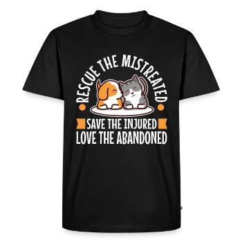 Sauvez les personnes maltraitées - T-shirt Premium bio Homme - noir - Devant - Nico (187cm)