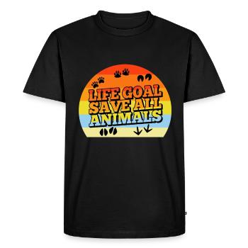 Life goal save all animals - Men's Premium Organic T-Shirt - black - Front - Nico (187cm)