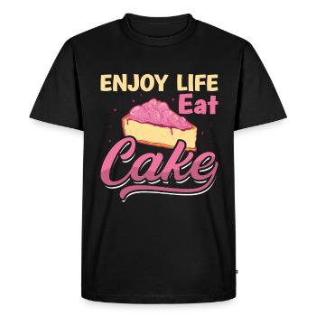 Baker Baking Enjoy Life Eat Cake Bakery Chef Cake - Men's Premium Organic T-Shirt - black - Front - Nico (187cm)