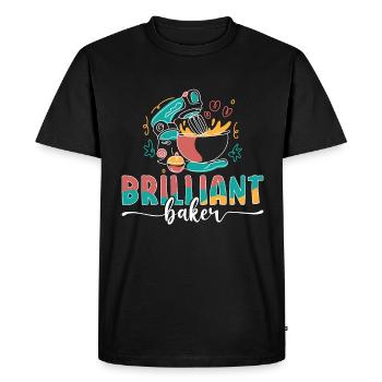 Baker Brilliant Cupcake Baking Bakery Chef Cake - Men's Premium Organic T-Shirt - black - Front - Nico (187cm)