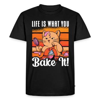 Baker Life Is What You Bake It Boulangerie Chef - T-shirt Premium bio Homme - noir - Devant - Nico (187cm)