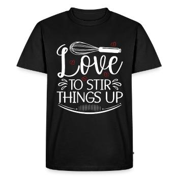 Baker Baking Love To Stir Things Up Bakery Cupcake - Men's Premium Organic T-Shirt - black - Front - Nico (187cm)