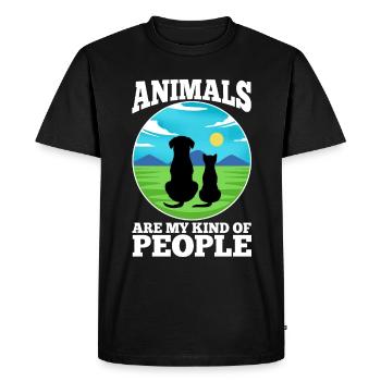Animals are my kind of people - Men's Premium Organic T-Shirt - black - Front - Nico (187cm)