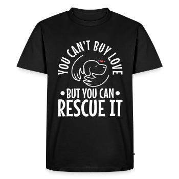 You can't buy love but you can rescue it - Men's Premium Organic T-Shirt - black - Front - Nico (187cm)