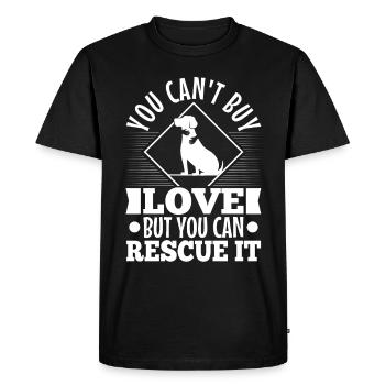 You can't buy love but you can rescue it - Men's Premium Organic T-Shirt - black - Front - Nico (187cm)