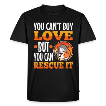 You can't buy love but you can rescue it - Men's Premium Organic T-Shirt - black - Front - Nico (187cm)