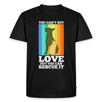 You can't buy love but you can rescue it - Men's Premium Organic T-Shirt - black - Front - Nico (187cm)