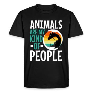 Animals are my kind of people - Men's Premium Organic T-Shirt - black - Front - Nico (187cm)