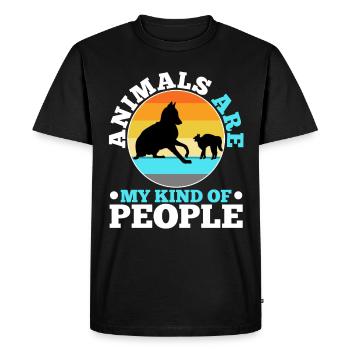 Animals are my kind of people - Men's Premium Organic T-Shirt - black - Front - Nico (187cm)