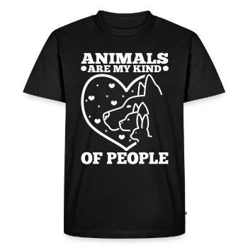 Animals are my kind of people - Men's Premium Organic T-Shirt - black - Front - Nico (187cm)