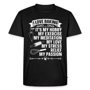 Baker I Love Baking Bakery Chef Cupcake Bake - Men's Premium Organic T-Shirt - black - Front - Nico (187cm)