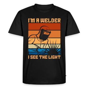 Je suis soudeur Je vois la soudure légère soudure rétro - T-shirt Premium bio Homme - noir - Devant - Nico (187cm)