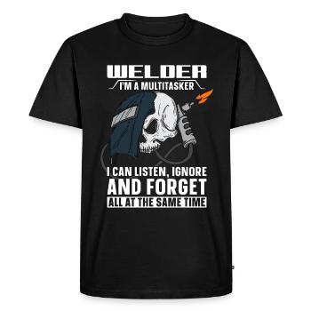 Soudeur Je suis un multitâche Carrière de soudeur Fer à souder - T-shirt Premium bio Homme - noir - Devant - Nico (187cm)