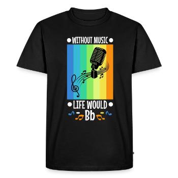 Sans la musique, la vie serait plate - T-shirt Premium bio Homme - noir - Devant - Nico (187cm)