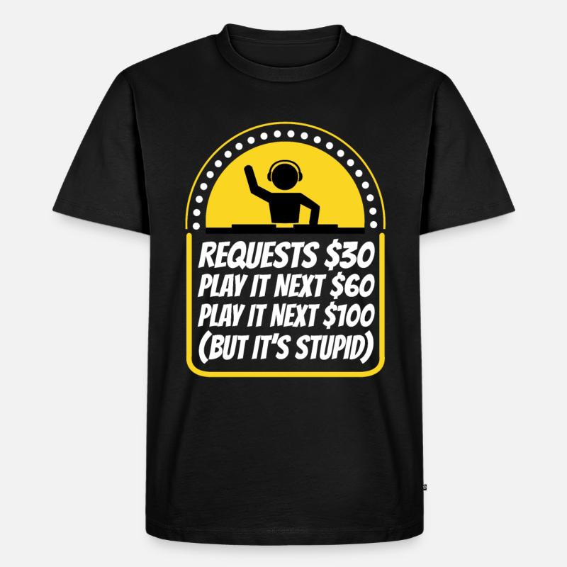 DJ Request - Männer Premium Bio T-Shirt - Schwarz